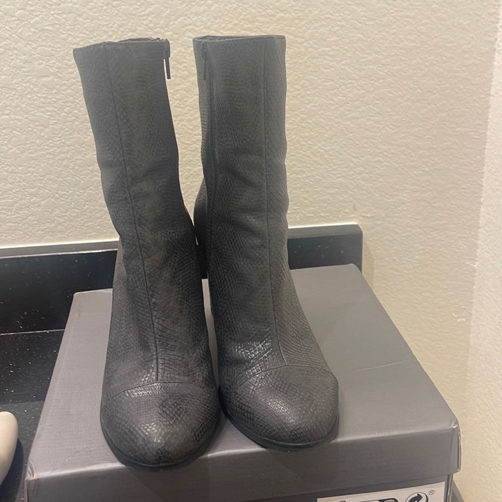 Black snake skin booties